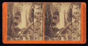 Piwyac, or the Vernal Fall at Low Water, 300 Feet, Yosemite Valley, Mariposa County, Cal by Carleton Watkins