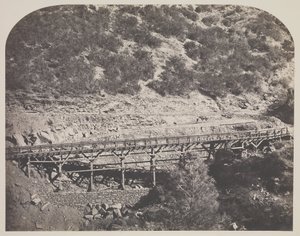 Railroad Bridge, Cape Horn, Mariposa County by Carleton Watkins