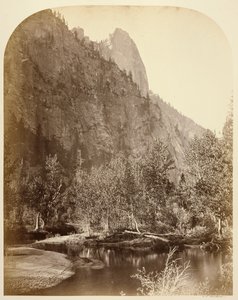 Sentinel (View down the Valley) 3270 ft. Yosemite by Carleton Watkins