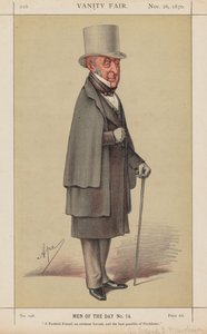Vanity Fair: Men of the Day No. 14 "A Faithful Friend, an eminent Savant, and the best possible of Presidents" by Carlo (Ape) Pellegrini