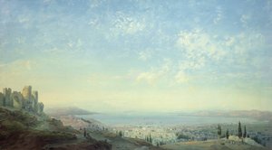 Smyrna from the Citadel on Mount Pagus, the Cesme Peninsula and the Gardens of Bornora with the Coast of Phocaea