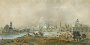 View of the Moscow Kremlin from the Ustinsky Bridge by Carlo Bossoli