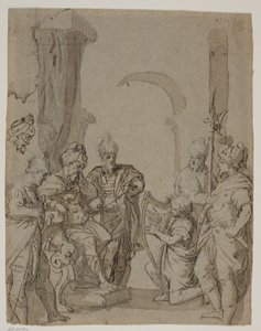 David playing the harp for King Saul by Carlo Caliari