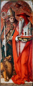 Polyptych of the Cathedral of Camerino: Saint Jerome and Saint Augustine by Carlo Crivelli