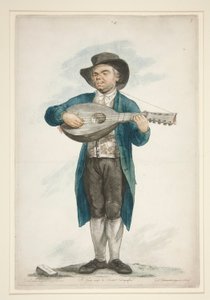 Claudi, the Blind Lute Player and Singer. From the series of twelve Florentine Street Characters.