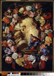 The Annunciation with Flowers by Carlo Maratta or Maratti
