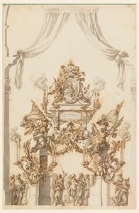 Design for a Catafalque for Charles Emanuel III of Sardinia by Carlo Marchionni
