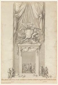 Doorway of San Salvatore in Lauro with Decoration for the Funeral of King Frederick August III of Poland, Rome, Italy