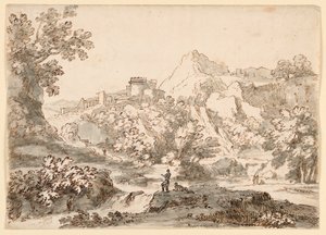 A Landscape with Town, 1750-1770 by Carlo Marchionni