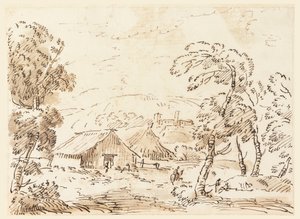 A Peasant’s Dwelling and a Castle in Mountainous Countryside, 1762-1786 by Carlo Marchionni