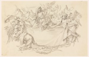 Design for a Cloth as Place of an Inscription, 1750-86 by Carlo Marchionni