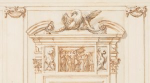 Design for the North Portal, Grand Gallery, Villa Albani, Rome, Italy, 1755-56 by Carlo Marchionni