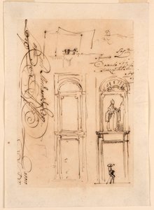 Sketches and Script, 1765 by Carlo Marchionni