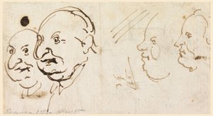 Sketches of Four Heads in Caricature, 1725–75 by Carlo Marchionni