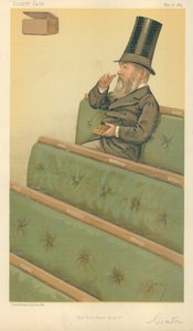 Mr Charles Nicholas Warton, Hear Hear Hear Hear, 10 May 1884, Vanity Fair cartoon by Carlo Pellegrini