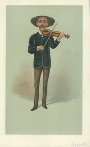 Senor Pablo Martin Meliton Sarasate, Vanity Fair Cartoon by Carlo Pellegrini