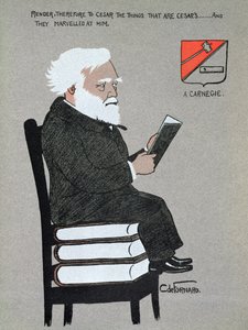 Caricature of Andrew Carnegie (1835-1919) illustration from 