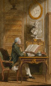 Monsieur de Cormainville in His Library, Writing at His Desk by Carmontelle