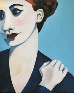 Pensive Blue Woman by Caroline Roberts