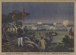 French Navy Training in Firing Illuminating Shells