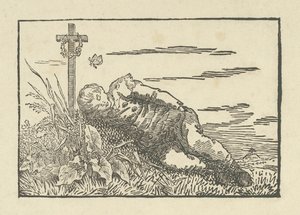 Boy Asleep on a Grave by Caspar David Friedrich