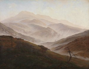 Giant Mountains Landscape with Rising Fog by Caspar David Friedrich