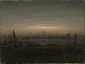 Greifswald in Moonlight by Caspar David Friedrich