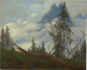 Mountain Peak with Drifting Clouds by Caspar David Friedrich
