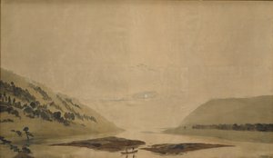 Mountainous Landscape with River in the Morning