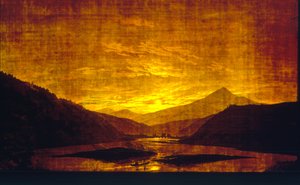 Mountainous River Landscape at Night