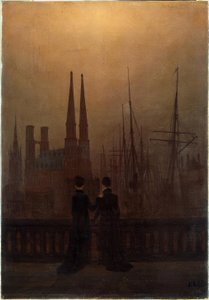 Night Harbor by Caspar David Friedrich