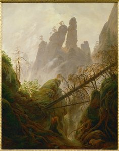 Rocky Landscape in the Elbsandsteingebirge by Caspar David Friedrich