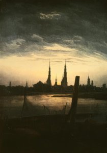 City at Moonrise by Caspar David Friedrich