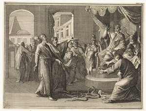 The Staff of Moses Turned into a Serpent Swallows the Egyptian Magicians