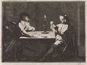 Card Game between a Young Man and the Devil by Caspar Luyken
