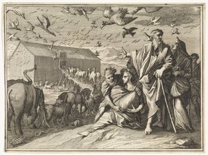 Noah and His Family Head Towards the Ark by Caspar Luyken