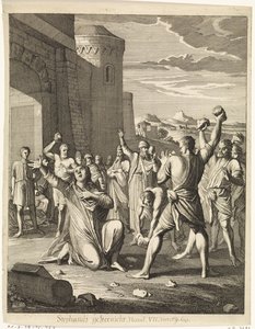 Stoning of Stephen Outside the Gates of Jerusalem by Caspar Luyken