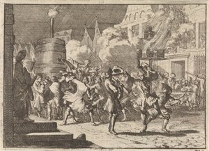 Joy in Paris Following the False Report of the Death of William III at the Battle of the Boyne, 1690 by Caspar Luyken