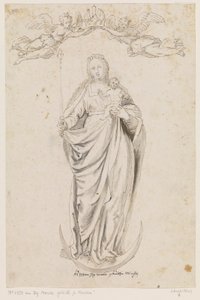 Mary with the Child Standing on the Crescent Moon by Caspar Menneler