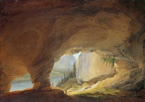 View from the Beatus Cave upon the Lake of Thun, 1776 by Caspar Wolf