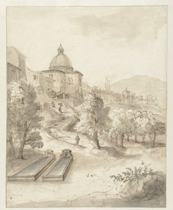 Italian Landscape with a City on a Hill by Caspar van Wittel