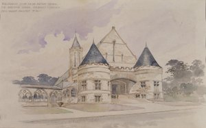 Preliminary study for an Armory Building for Shattuck School, Faribault, Minnesota by Cass Gilbert