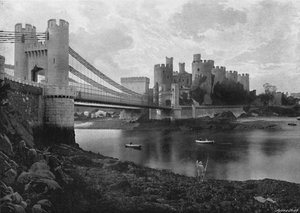 Conway Castle and Bridges, c1896 by Catherall and Pritchard