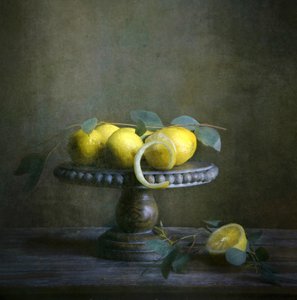 Moody Lemon Still Life by Catherine Wang
