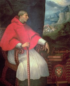 Portrait of Cardinal Francisco Ximenez de Cisneros (1437-1517) by Caxesi or Caxete Eugenio Caxes