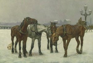 Cab Horses on the Seine by Cecil Brown