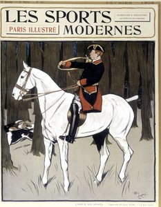 Hunting (A Man on Horseback Encouraging Dogs) Cover Modern Sports 02/1906