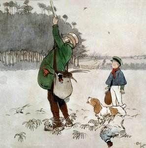 The Fighter Shooting Ducks by Cecil Charles Windsor Aldin