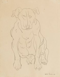 Nancy Morris’s bull dog by Cedric Morris