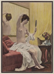 Woman at her morning toilette by Celestin Francois (after) Nanteuil
